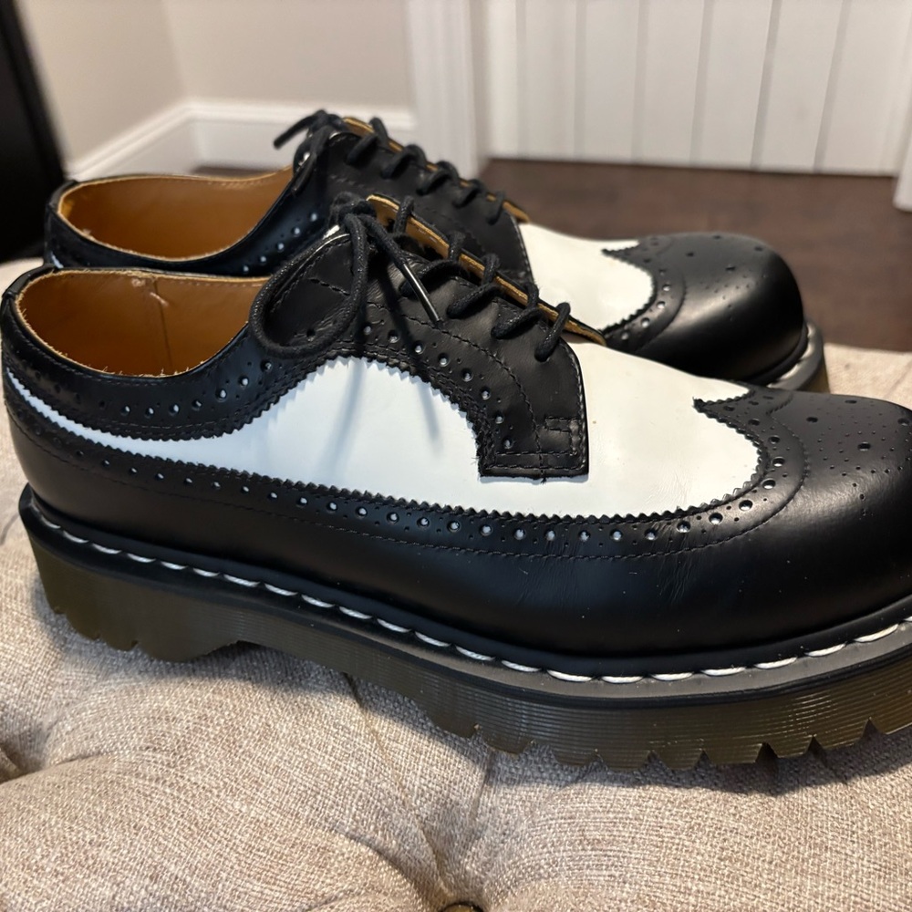 Dr. Martens Two-Tone Black and White Derbys